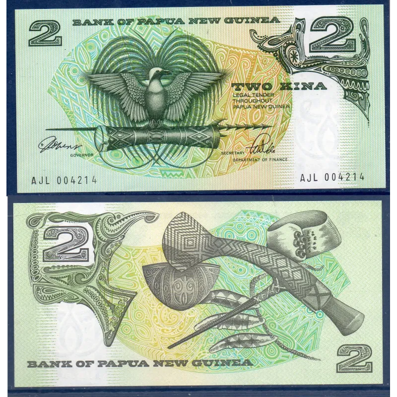 Papouasie P.12A, Billet de 2 Kina 1991série grasse