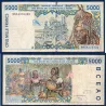 BCEAO P.113Ah, TB Billet de 5000 Francs CFA 1998 pour la Cote d'Ivoire