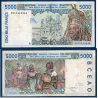 BCEAO P.113Ai, TB Billet de 5000 Francs CFA 1999 pour la Cote d'Ivoire