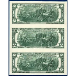 Etats Unis P.538 Neuf Dallas FW, 3 Billet uncut de 2 Dollars 2013 série K