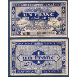 Algérie P.98a, TB Billet de 1 franc 1944 region économioque