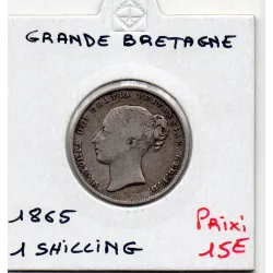 Grande Bretagne 1 shilling 1865 TB, KM 734 pièce de monnaie