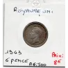 Grande Bretagne 6 pence 1943 Sup, KM 852 pièce de monnaie