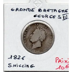 Grande Bretagne 1 shilling 1826 B, KM 694 pièce de monnaie