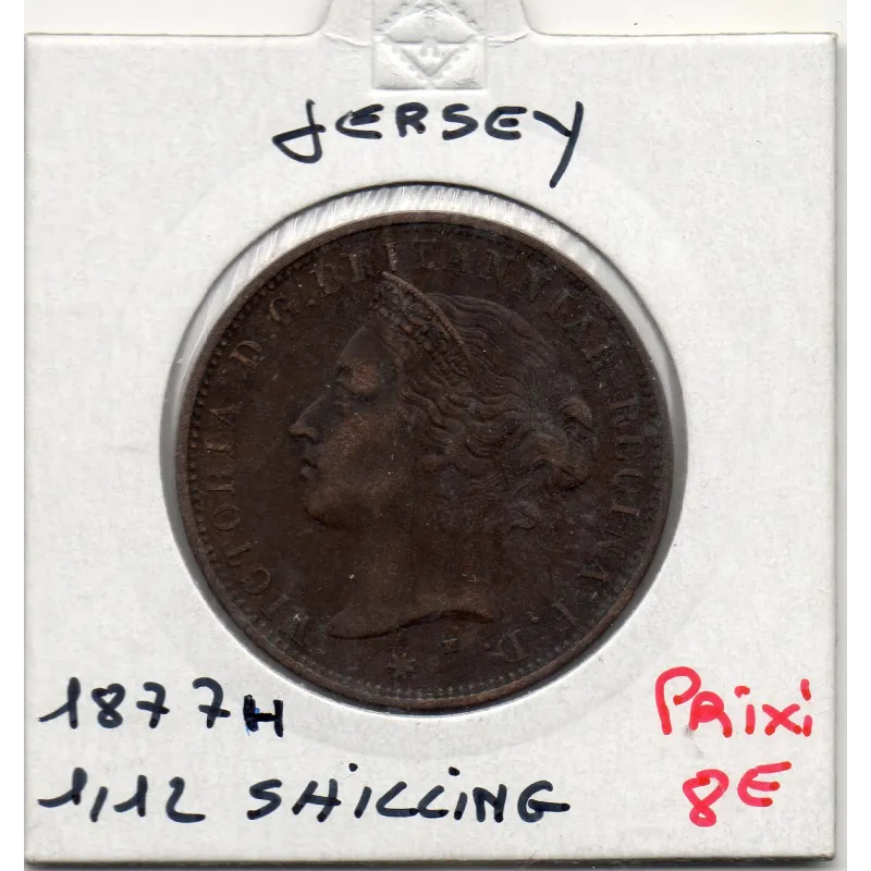 Jersey 1/12 Shilling 1877 H Heaton TTB+, KM 8 pièce de monnaie Jersey 1/12 Shilling 1877 H Heaton TTB+, KM 8 pièce de monnaie