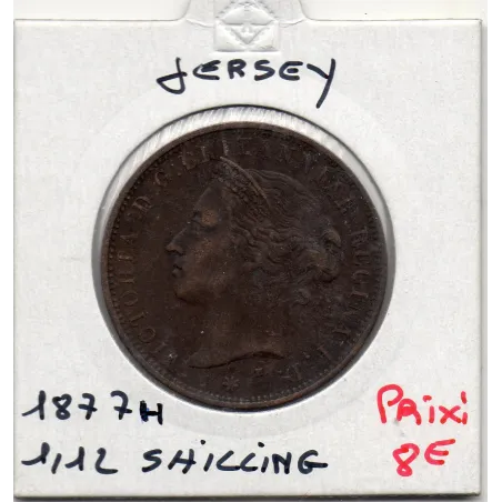 Jersey 1/12 Shilling 1877 H Heaton TTB+, KM 8 pièce de monnaie