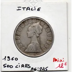 Italie 500 Lire 1960 TTB,  KM 98 pièce de monnaie