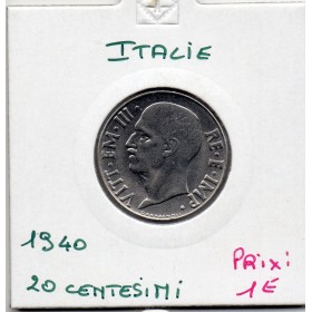 Italie 20 centesimi 1940 Non Magnétique striée Sup, KM 75d pièce de monnaie