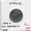 Italie 20 centesimi 1941 Magnétique striée Sup,  KM 75b pièce de monnaie