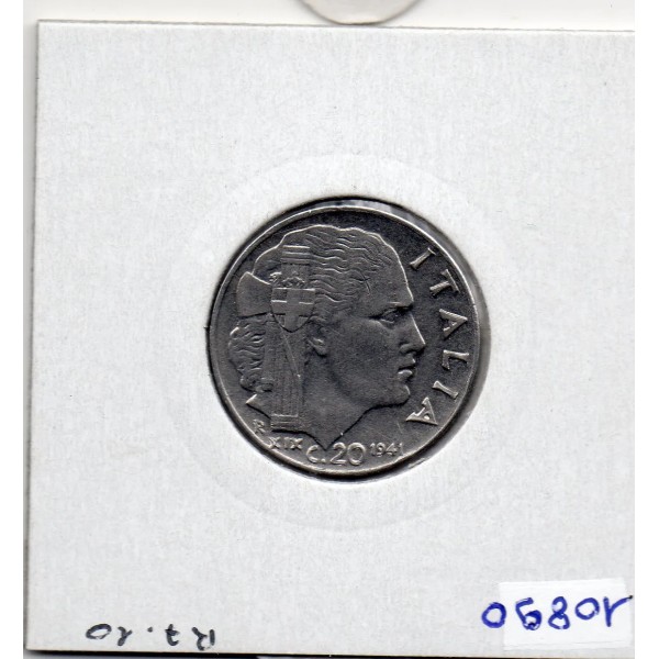 Italie 20 centesimi 1941 Magnétique striée Sup,  KM 75b pièce de monnaie