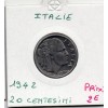 Italie 20 centesimi 1942 Magnétique striée Sup,  KM 75b pièce de monnaie