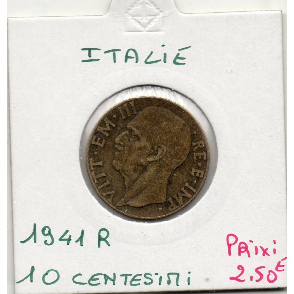 Italie 10 centesimi 1941 R Rome Sup,  KM 74a pièce de monnaie