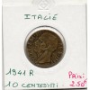 Italie 10 centesimi 1941 R Rome Sup,  KM 74a pièce de monnaie