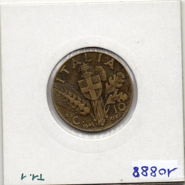 Italie 10 centesimi 1941 R Rome Sup,  KM 74a pièce de monnaie