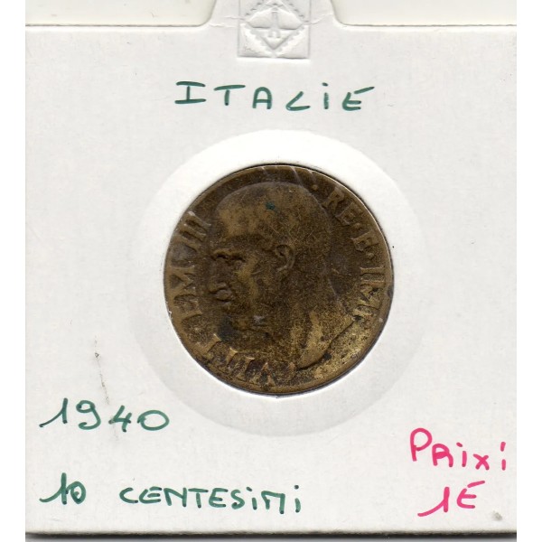 Italie 10 centesimi 1940 R Rome TB,  KM 74a pièce de monnaie