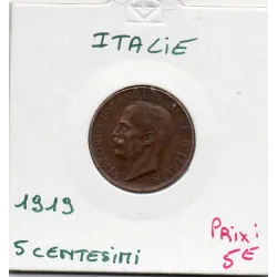 Italie 5 centesimi 1919 R Rome Sup,  KM 59 pièce de monnaie