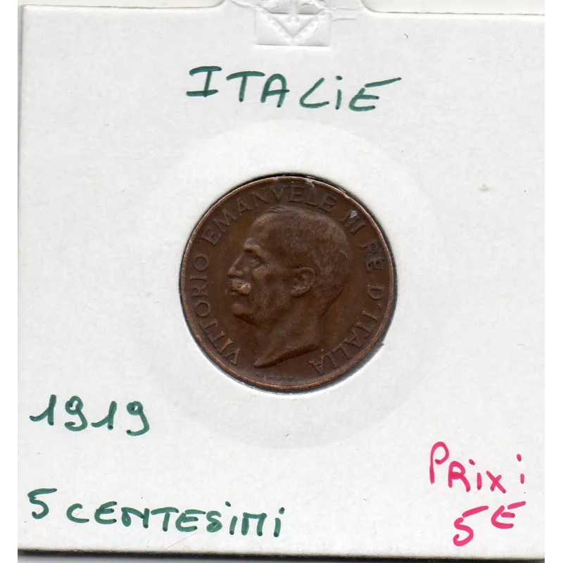 Italie 5 centesimi 1919 R Rome Sup,  KM 59 pièce de monnaie