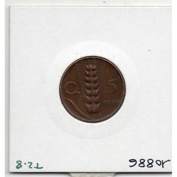 Italie 5 centesimi 1919 R Rome Sup,  KM 59 pièce de monnaie