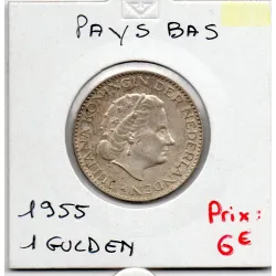 Pays Bas 1 Gulden 1955 TTB, KM 184 pièce de monnaie
