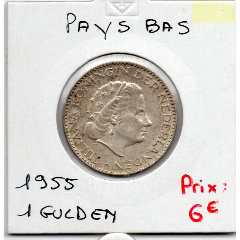 Pays Bas 1 Gulden 1955 TTB, KM 184 pièce de monnaie Pays Bas 1 Gulden 1955 TTB, KM 184 pièce de monnaie