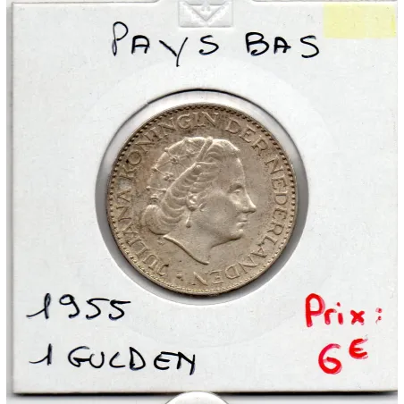 Pays Bas 1 Gulden 1955 TTB, KM 184 pièce de monnaie