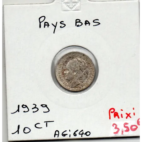 Pays Bas 10 cents 1939 Sup, KM 163 pièce de monnaie