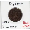 Pays Bas 2 1/2  cents 1881 TB, KM 108  pièce de monnaie