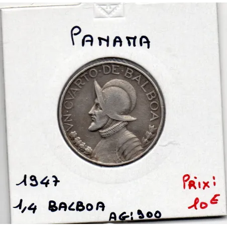 Panama 1/4 de Balboa 1947  TTB-, KM 11.1 pièce de monnaie