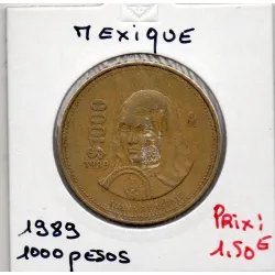 Mexique 1000 Pesos 1989 TTB-, KM 536 pièce de monnaie