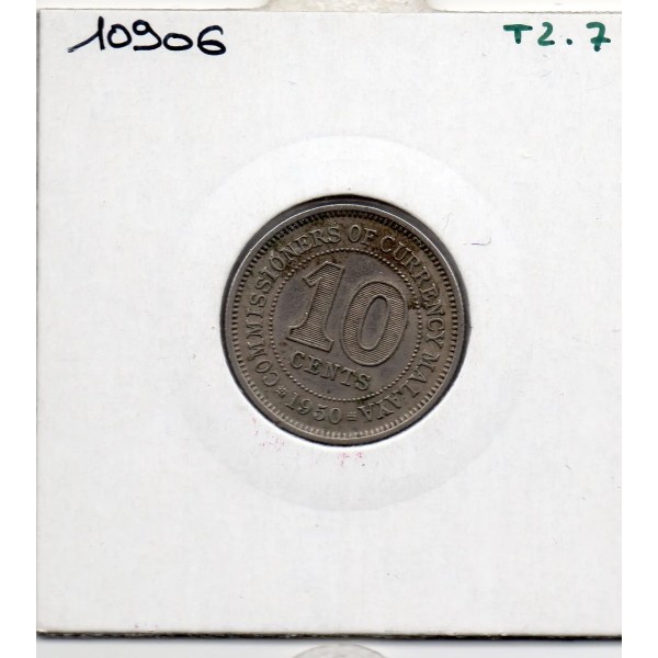 Malaya 10 cents 1950 TTB, KM 8 pièce de monnaie