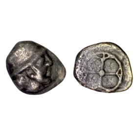 Massalia, Marseille Litra/obole casquée tête à droite (-440 à -410)