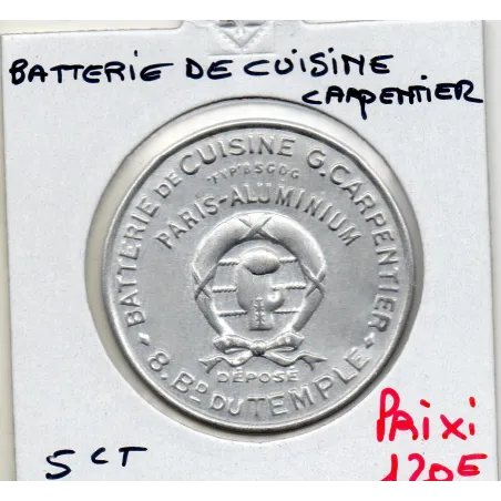 Timbre Monnaie Batterie de cuisines Carpentier 5 centimes