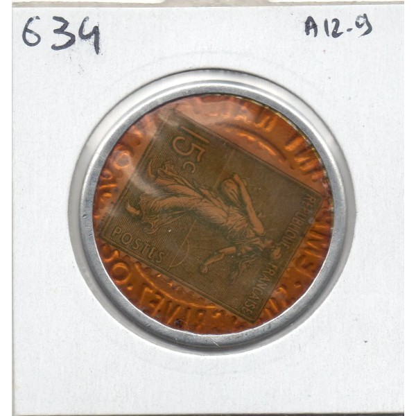 Timbre Monnaie Société marseillaise de crédit 15 centimes 1920