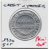 Timbre Monnaie Crédit Lyonnais 5 centimes 1920