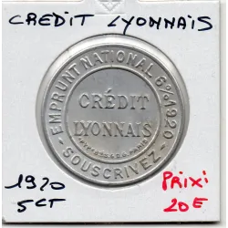 Timbre Monnaie Crédit Lyonnais 5 centimes 1920