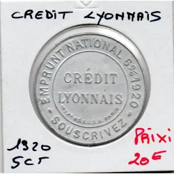 Timbre Monnaie Crédit Lyonnais 5 centimes 1920