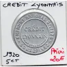 Timbre Monnaie Crédit Lyonnais 5 centimes 1920