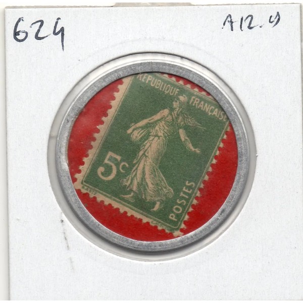 Timbre Monnaie Crédit Lyonnais 5 centimes 1920