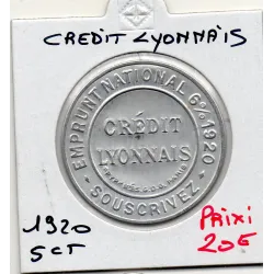 Timbre Monnaie Crédit Lyonnais 5 centimes 1920
