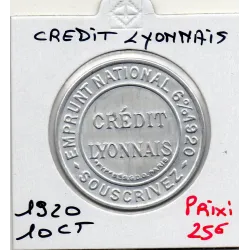 Timbre Monnaie Crédit Lyonnais 10 centimes 1920