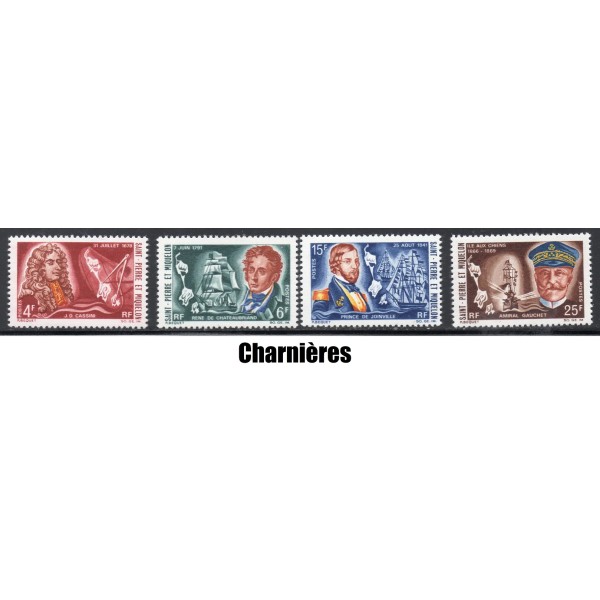 Timbre Saint Pierre et Miquelon 380-383 Célébrités neuf * 1968 avec charnières