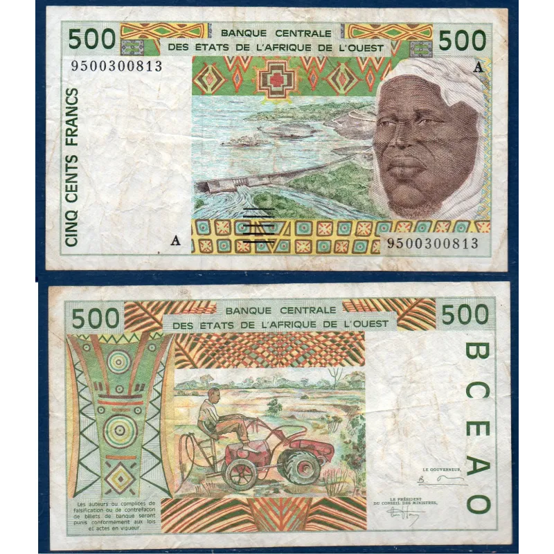 BCEAO P.110Ae pour la Cote d'Ivoire, TB Billet de 1000 Francs CFA 1995