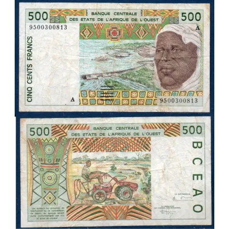 BCEAO P.110Ae pour la Cote d'Ivoire, TB Billet de 1000 Francs CFA 1995