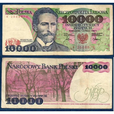 Pologne P.151a, TB, Billet de 10000 Zlotych 1987 Wyspiański