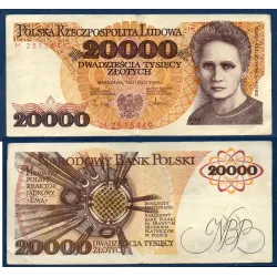 Pologne P.152a, TTB, Billet de 20000 Zlotych 1989 Marie Curie