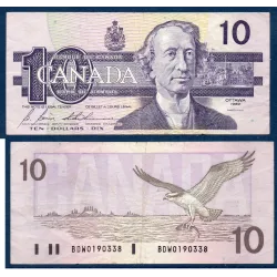 Canada P.96b, TB Billet de 10 dollar 1989 John Macdonald
