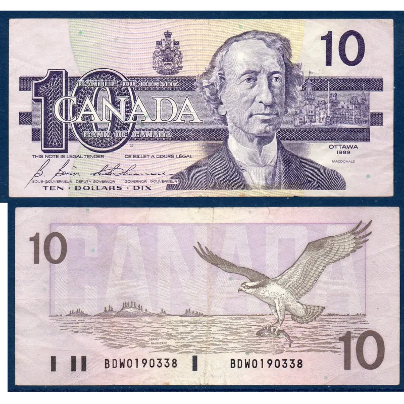 Canada P.96b, TB Billet de 10 dollar 1989 John Macdonald Canada P.96b, TB Billet de 10 dollar 1989 John Macdonald