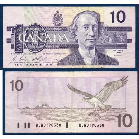 Canada P.96b, TB Billet de 10 dollar 1989 John Macdonald