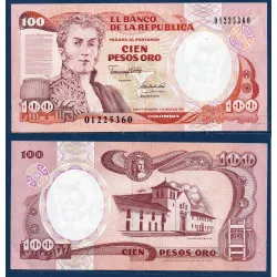 Colombie P.426A, Spl Billet de 100 Pesos oro 1991 Antonio Narino