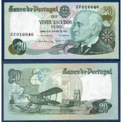 Portugal P.176a, Spl, Billet de 20 Escudos 1978 Coutinho